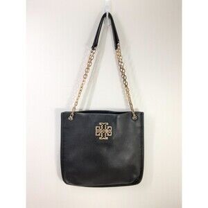 Tory Burch Black Pebbled Leather Crossbody Bag Shoulder Handbag Convertible